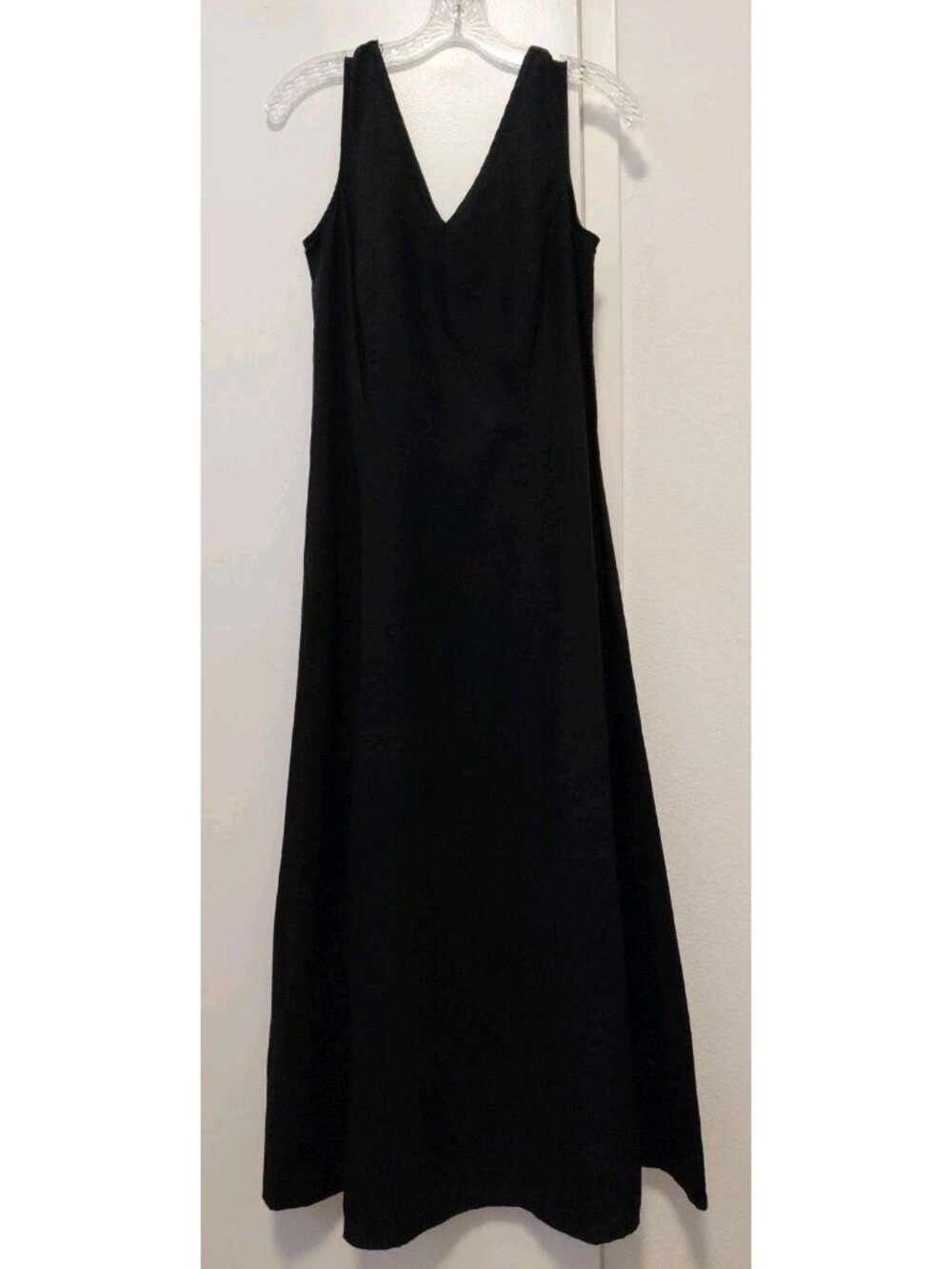 Limited America Black Sleeveless Maxi Dress 100% Linen Womens Size 8